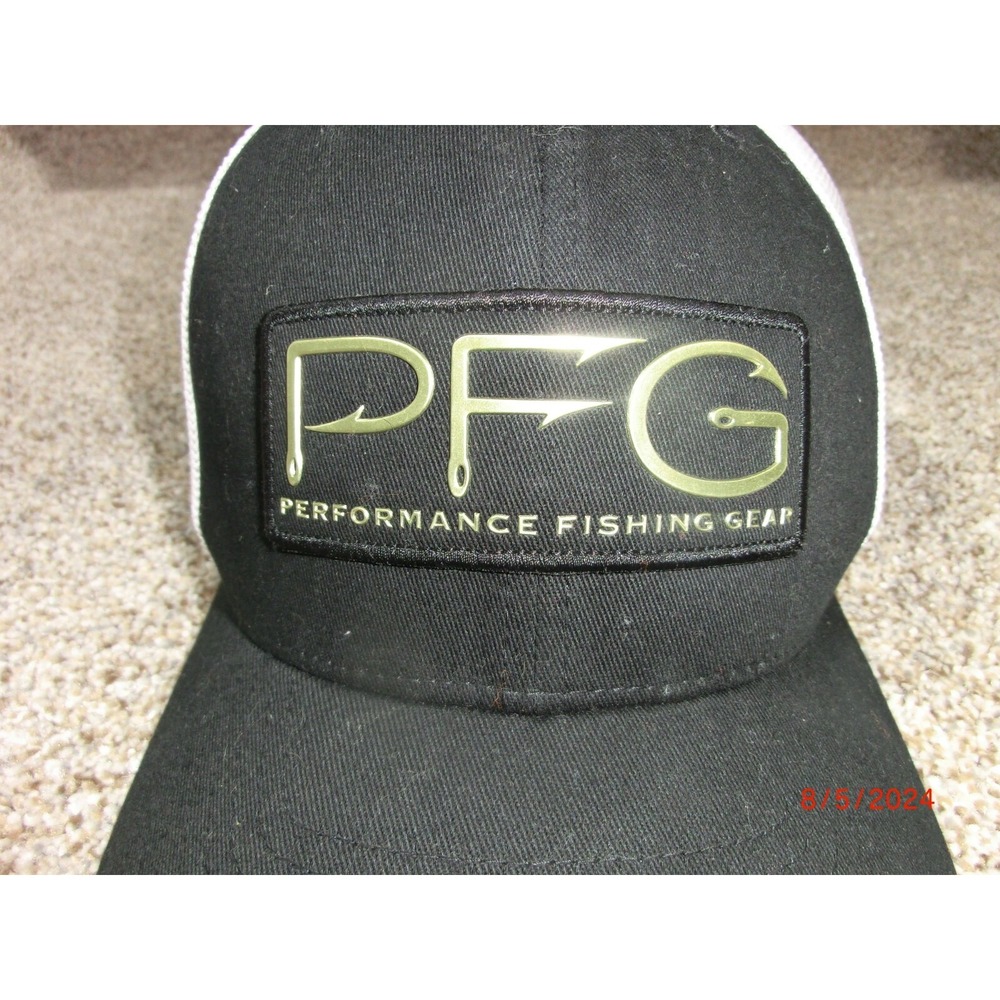 Columbia PFG Performance Fishing Gear Flexfit Mesh Hat Black White Large